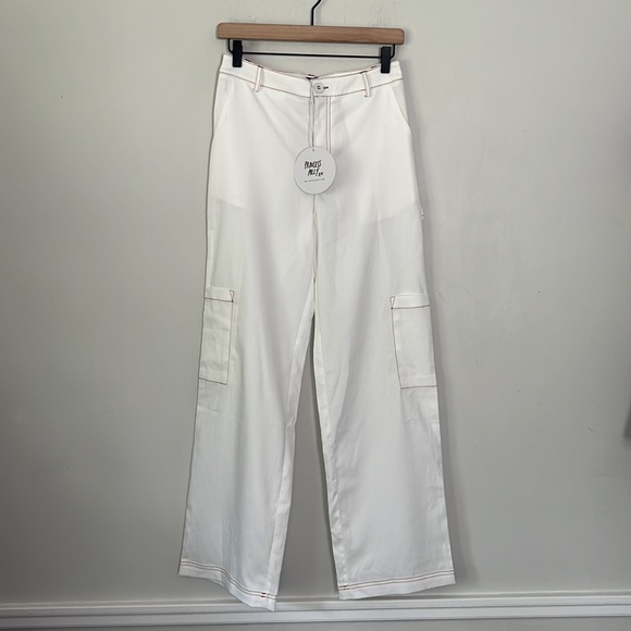 NWT Princess Polly Charlize Relaxed fit wide leg white Pants - Picture 2 of 7